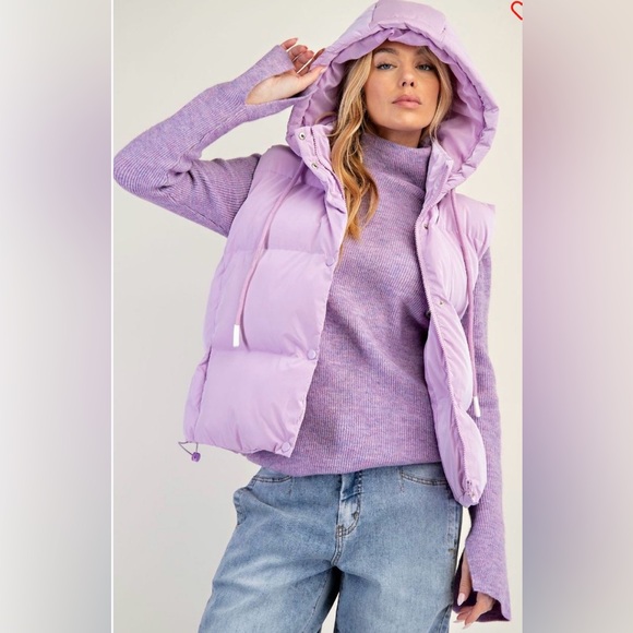 easel Jackets & Blazers - Easel Lavender Puffer Jacket for Women